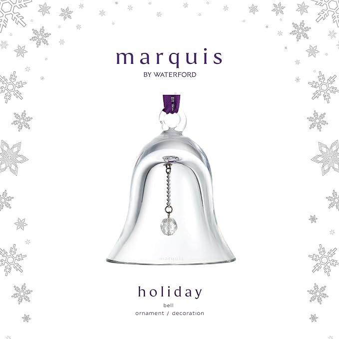 Marquis by Waterford Personalized 2025 Holiday Bell Ornament, Custom Engraved Crystal Bell Christmas Ornament for Chistmas Tree, Holiday Decoration