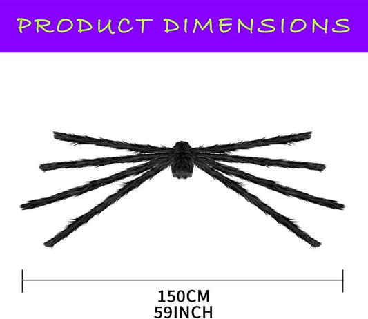 Halloween Decorations Outdoor, 2PCS 59" Scary Giant Spiders, Halloween Party Decorations, Large Haunted House Props,Yard Lawn Decorations Indoor Black