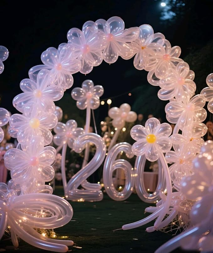 1200 Pcs Long Balloon Animal Making Kit 60 Inch Clear 260 Twisting Balloons for Party Decorations and Crafts