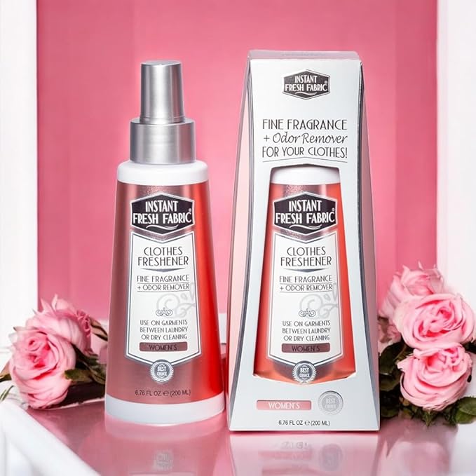 Premium CLOTHES FRESHENER for Women Fabric Spray Keeps Clothes Fresh, Odor Remover Fabric Refresher Spray Extends Garment Life, Linen Spray for Bedding Eco-Friendly, 6.76 oz – INSTANT FRESH FABRIC