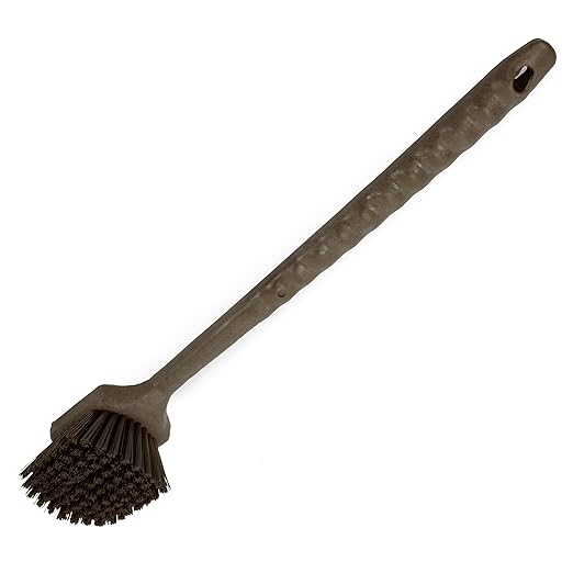 SPARTA 40501EC01 Plastic Large Scrub Brush, Kitchen Brush, Utility Brush With Long Handle For Cleaning, 20 Inches, Brown