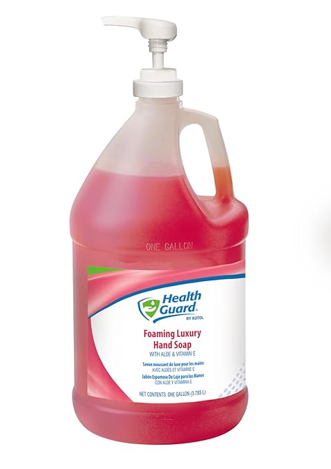 Kutol Health Guard 69013 Foaming Luxury Hand Soap, 1 Gallon Pour Top Bottle, Pink with Tropical Fragrance (Pack of 2)