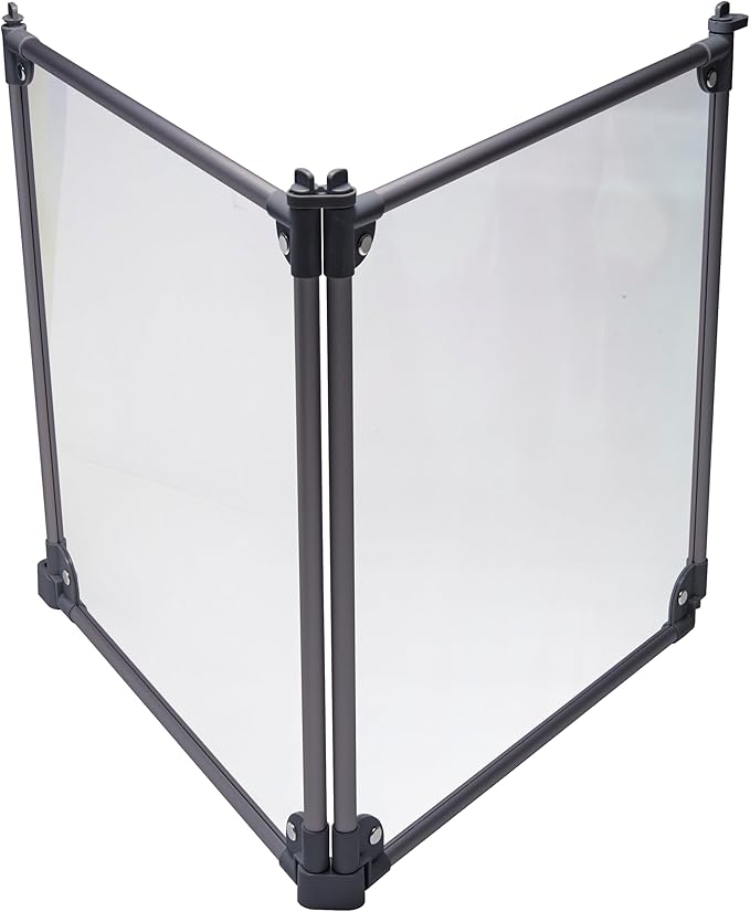 Front Row Foldable Dog Playpen – Durable and Portable Puppy Playpen for Exercise, Rest & Play – Clear Fence Panels with Aluminum Rods and Crate for Dogs and Other Small Pets (Charcoal, 2-Panel)