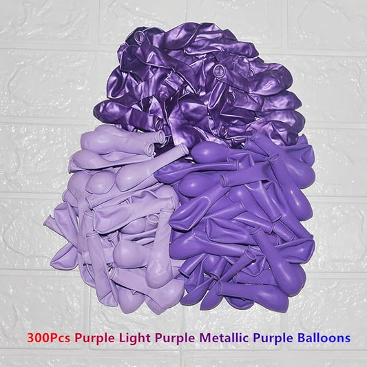 300 Pcs Purple Balloons 5 Inch Metallic Chrome Purple Pastel Macaron Light Lavender Assorted Colors Latex Balloon for Girl Birthday Wedding Anniversary Baby Shower Princess Party Decoration