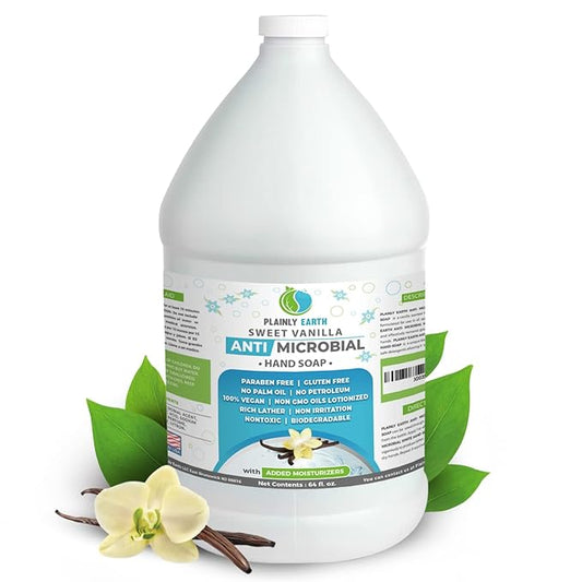 Antimicrobial Liquid Hand Soap (6 x 64 Oz) - Antibacterial Soap Refill - Hand Soap Refill Bottle - Cruelty Free Moisturizing Soap, Sweet Vanilla