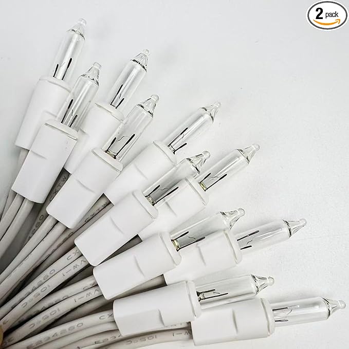 Christmas Lights Warm White,Incandescent Light String White Wire Indoor Outdoor, 200 Counts(2x100) 45 FT Length,Tree Light, Holiday Decorations in Party Yard,Spring Summer (White-Warm White)