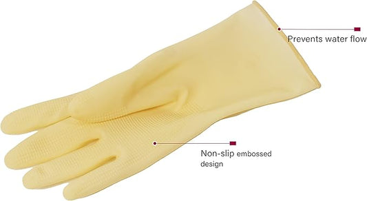 MAMISON 10 Pack Simple and Short Hands Gloves, Reusable Non-Slip Rubber Gloves Large Size