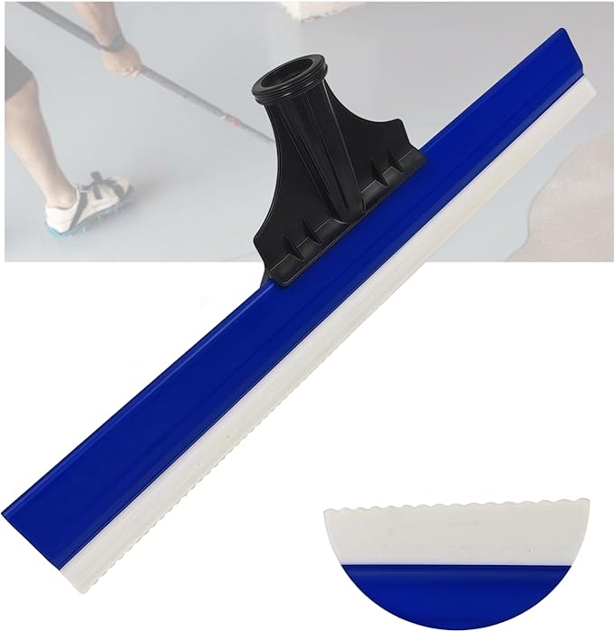 16in Epoxy Squeegee, Round Teeth Notched Squeegee for Self Leveling Cement Urethane Epoxy Floor Wall Spreader, Lightweight Professional Epoxy Tool for Garage Floors Driveways Walls