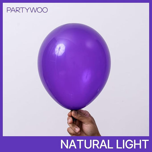 PartyWoo Royal Purple Balloons, 50 pcs 12 Inch Purple Balloons, Dark Purple Balloons for Balloon Garland or Balloon Arch as Party Decorations, Wedding Decorations, Baby Shower Decorations, Purple-Y16