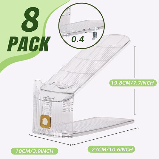 8 Pack Shoe Slots Organizer, Shoe Stackers Organizer for Closet Adjustable Shoe Holder Space Saver 50% Shoes Racks for Closet Organization