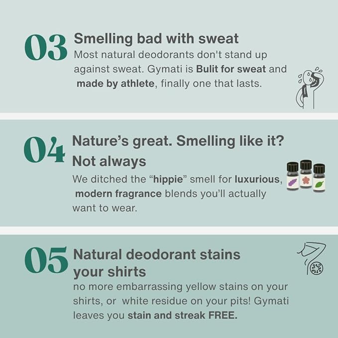 Gymati - Fitness Deodorant Spray for Men - Aluminum-Free - All Day Ultimate Odor Protection - Built For Sweat - Air-Powered - Vegan & Plant-Based - Made in USA - Homme - 3.4oz Travel Size - 2 Pack