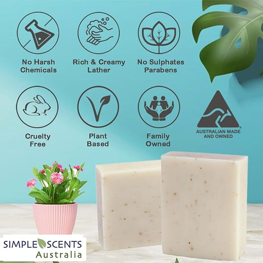 Oatmeal & Bran Scented Natural Soap Bars (12 Bars), 3.5oz Moisturizing French Triple Milled Soap Bars Enriched with Shea Butter - Pure Plant Oil Bath & Body Bars