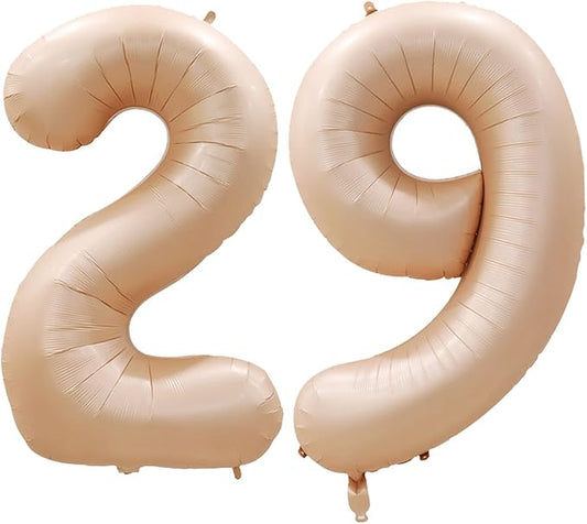 GOER Number 29 Balloons for 29th Birthday Party Decorations,42 Inch Jumbo Foil Helium 92 Balloons for 92nd Birthday Party Decoration (Caramel)