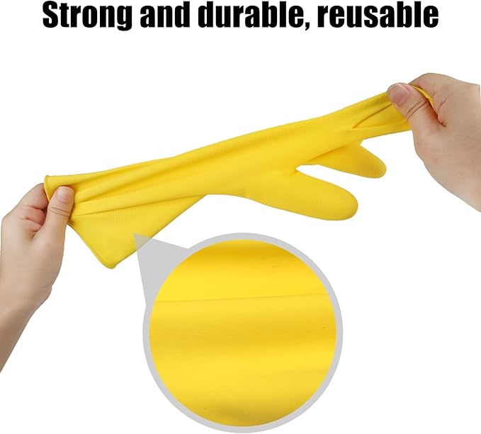 Rubber cleaning gloves 3 or 6 Pairs for Household,Reuseable dishwashing gloves for Kitchen.