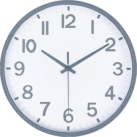 Wall Clocks Battery Operated 12 inch Modern Wall Clock,Silent Non Ticking Wall Clock for Living Room Bedroom Kitchen Office Classroom Decor (Wood Grain Gray White)