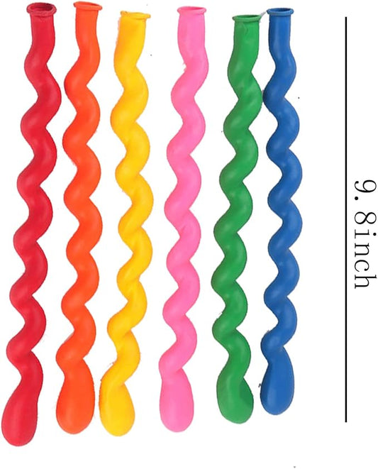 100 Pcs Latex Spiral Balloons for Assorted Boys Girls Birthday Party Balloons