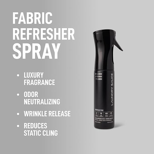Laundry Sauce Fabric Refresher Spray, Odor-Fighting Fabric Refresher, Fragrance and Laundry Scent, 9.8 fl oz, Siberian Pine
