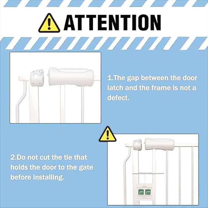 ALLAIBB Extra Wide Pressure Mount Baby Gate Auto Close White Metal Child Dog Pet Safety Gates with Walk Through for Stairs,Doorways,Kitchen and Living Room (52.76-62.2"/134-158cm)