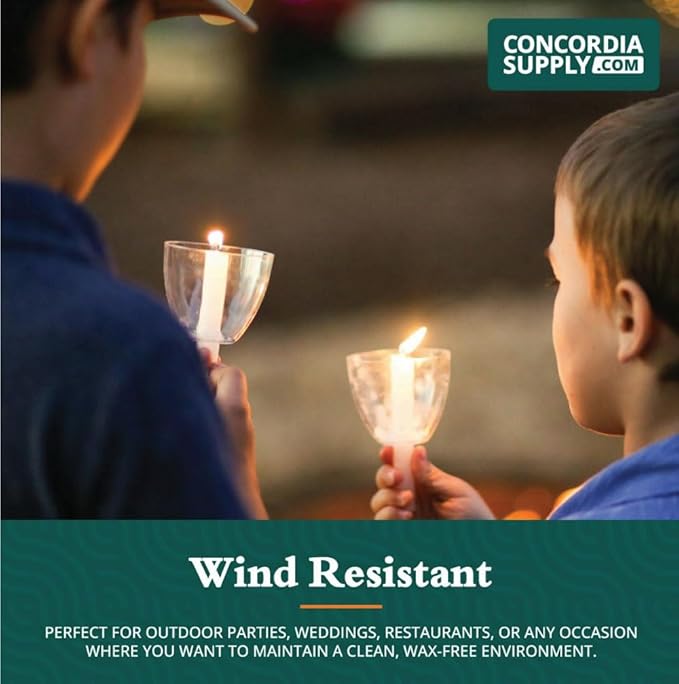 Concordia Supply Clear Shield Candle Drip Protectors - (Pack of 250) Wax Catcher for Candlesticks, Convenient for Church Vigils, Memorial, Congregational Candles, & Christmas Eve Candles