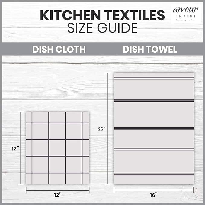 AMOUR INFINI Cotton Kitchen Dish Cloths Set of 8 – Highly Absorbent, Super Soft Premium Terry Cleaning Cloth (12"x12" Inch) Premium Dishcloths for Washing Dishes (Rust)