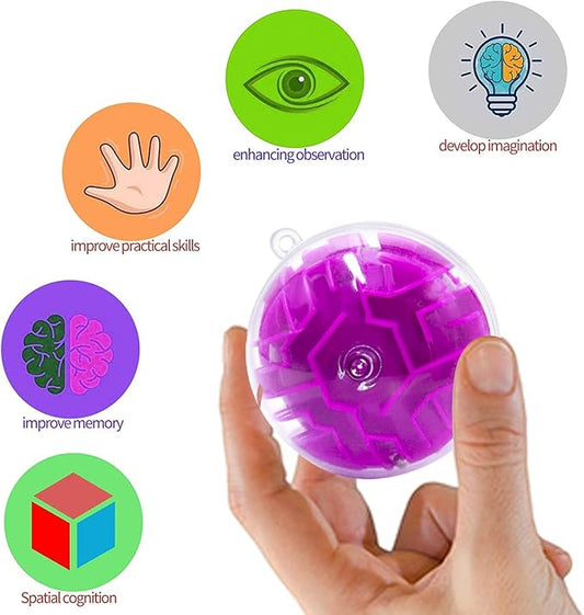 24 Pack 3D Puzzle Maze Ball Toys, Mini Puzzle Party Favors for Girls, Fidget Game Toys School Rewards & Classroom Prize for Students, Birthday Party Decoration Easter Valentines Day Gifts Ages 6-10
