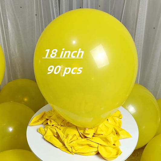 90 Pack Yellow Balloons 18 inch Yellow Latex Big Balloons for Party Decorations and Events ZWZLIULIAN
