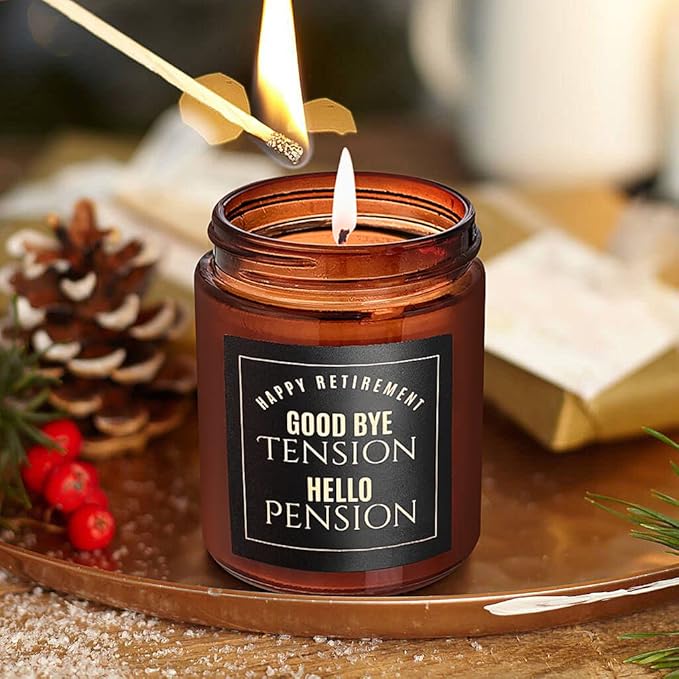 Retirement Gifts - Funny Retiring Candles - Birthday, Retired Gift for Her, Mom, Nurse, Coworker, Friends -Relaxing Candles for Women Stress Relief - Tropical Coconut Natural Soy Wax Candle