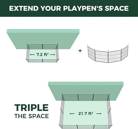 FXW MiniPaws Unleashed Dog Playpen for Yard & RV Camping, Expandable 20-inch 4 Panels for Puppies and Small Dogs, Portable for Indoor and Outdoor Use