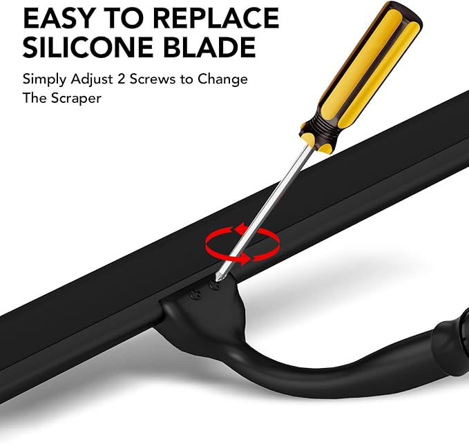 Shower Squeegee with Long Handle, 15-51" Telescopic Squeegee for Window Cleaning, Window Squeegee for Glass Doors, Extendable Window Cleaner Tool for Tile Walls, Sliding Door, Floor, Car Windshield-BK
