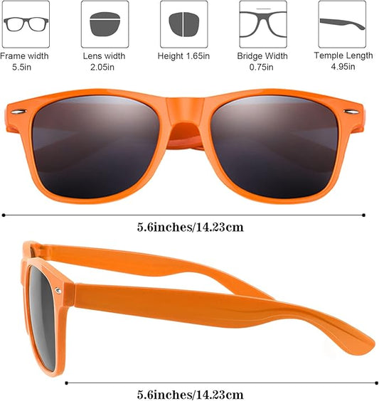 FEPITO 24 Pack Party Sunglasses Bulk for Birthday Party Favors Goody Bag Fillers for Beach Pool Party Toys for Adults, Orange