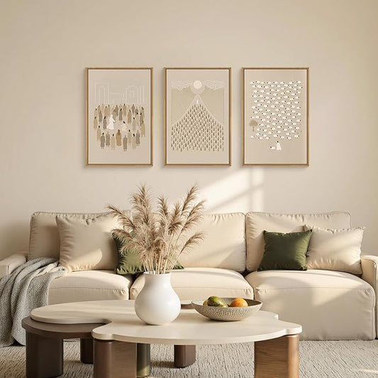 BICERE Large Jesus Christian Framed Canvas Wall Art,Boho Lost Sheep Wall Decor,Abstract Sketch Bible Verses Art Prints,Religious Scripture Beige Artwork for Living Room,Dining Room-16"x24"x3
