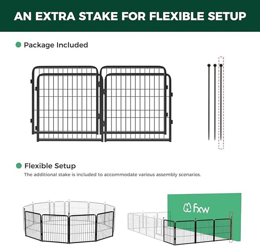 FXW Instant Unleashed Dog Playpen, Portable Pet Fence for Outdoor, RV Trips, and Camping, 24inch, 4 Panels for Puppy and Small Dogs│Patented