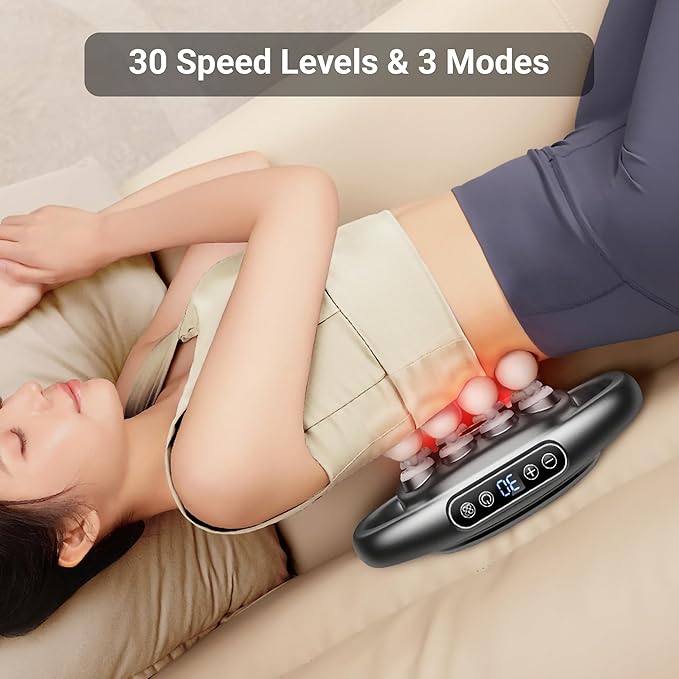 Massage Gun Deep Tissue, 16-Head Percussion Massager with Good Speeds & Multiple Modes, Quiet Muscle Massager for Pain Relief, Back, Neck, Shoulders, Legs & Full Body Recovery