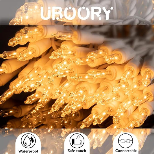 4PSC Christmas Lights 100 Count Mini Clear Lights 22.7ft White Wire String Lights Set for Outdoor Indoor Christmas Decorations Wedding Decorations Valentines Day Decor,UL Certified