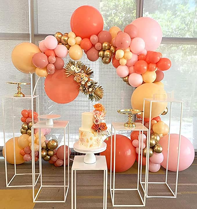 KALOR 12 Inch Coral Red Balloons, 50 Pcs Latex Helium Balloons for Kid's Birthday Party, Baby Shower, Wedding, Graduate Party Decorations