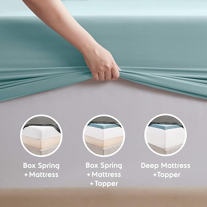 Nestl Twin XL Sheet Set - College Dorm Size - Luxury 1800 Ultra-Soft Microfiber Twin Extra Long Bed Sheets - Deep Pockets - Easy Fit - Extra Soft - 3 Piece Set (Twin XL, Light Blue)