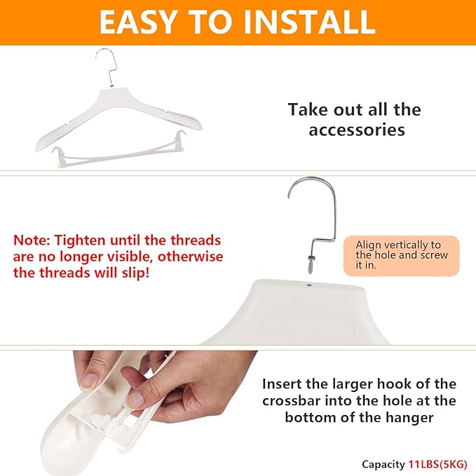 DEDU Suit Hangers for Men 15 Pack Width 17.7", Ivory White Coat Hangers no Shoulder Bump Non Slip for Thick Sweaters, Plastic Extra Wide Shoulder with Pants Bar & Metal Hook