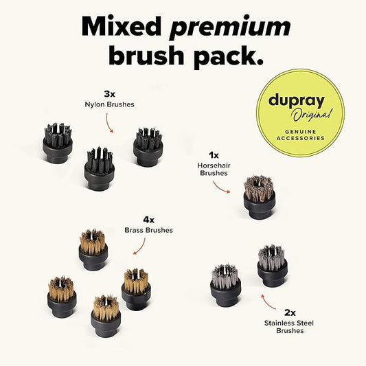 Small Brushes for Dupray Steam Cleaner (10) (Assorted Brushes)