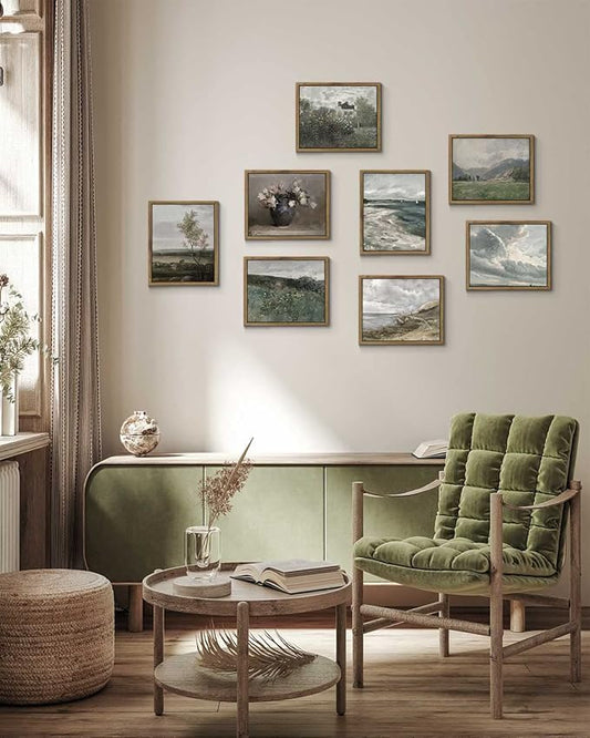 InSimSea Framed Canvas Wall Art, Vintage Decor, Rustic & Classical Paintings for Home & Kitchen Wall Decor, 8x10