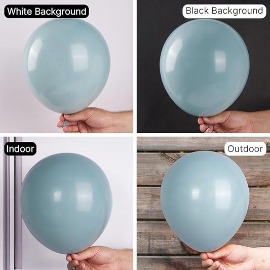 PartyWoo Dusty Blue Balloons 50 pcs 12 Inch Light Blue Aqua Latex Helium Balloons for Graduation Wedding Baby Shower Gender Reveal Anniversary Graduation Birthday Party Decorations Blue-F28