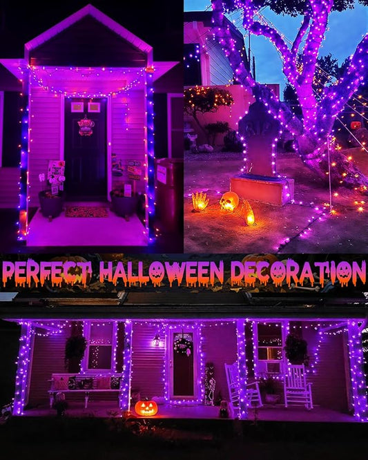 Smart Color Changing Halloween Lights, 107FT 300LED App Control RGB LED String Light with Remote & Timer, Music Sync Multiple Modes Twinkle Christmas Tree Light Waterproof Halloween Decorations