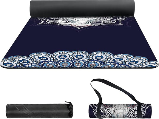 nuveti Yoga Mat Print Extra Thick TPE Non Slip Fitness Exercise Mat with Carrying Bag,72"x24" Extra Thick 6MM Exercise & Workout Mat for Yoga, Pilates Fitness and Floor Exercises