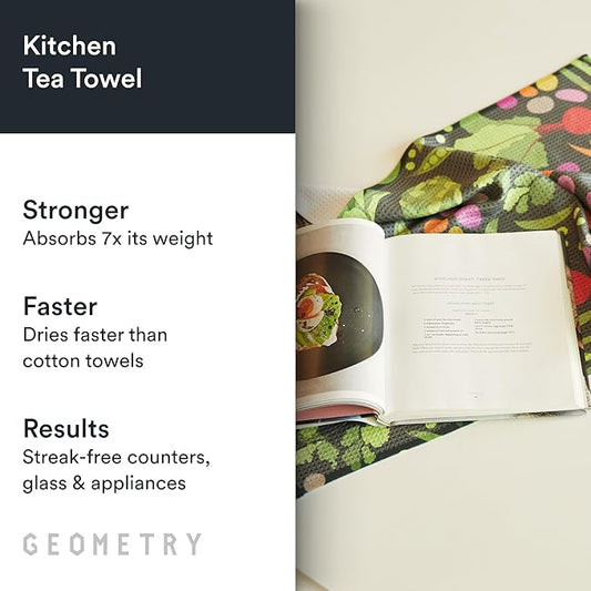 GEOMETRY Kitchen Tea Towels - Quick Dry Microfiber Dish Towels for Kitchen Spring Sprout, 18" x 30" 1 Pack