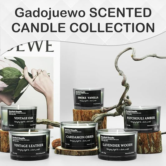 Men’s Luxury Scented Candle Gift Set - 6 Pack Premium Soy Wax, Aromatherapy Candle Relaxation, Home Decor Soy Wax Candle Perfect Birthday, Valentine, Christmas, Anniversary Aromatherapy Gifts for Him