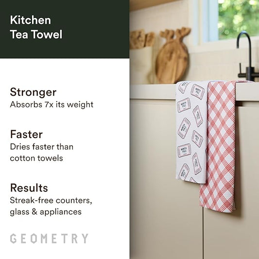 GEOMETRY Christmas Kitchen Towels - Quick Dry Microfiber Cloth Dish Towels for Kitchen Drying - Premium Quick Dry Towel 2-Pack Set - Polar Express