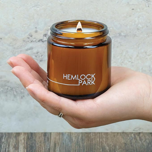Hemlock Park Crackling Wood Wick Candle Handcrafted with Natural Coconut Wax (Small 4 oz, Mission Fig)