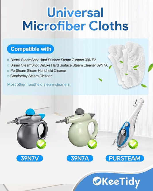 15 Pack Handheld Steam Cleaner Pads Steamer Attachments Steam Mop Accessories Cloth Compatible with Bissell Steam Shot Universal Reusable Washable Steam Pad Clothes Fit for Wagner Spraytech