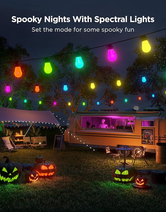 Govee S14 Bulb Outdoor String Lights 2, 144ft Smart RGBIC Warm White Patio Lights with 45 LED Bulbs, 111 Scene Modes for Outdoor Decor, Works with Alexa, Google, Matter, APP Control, IP66 Waterproof