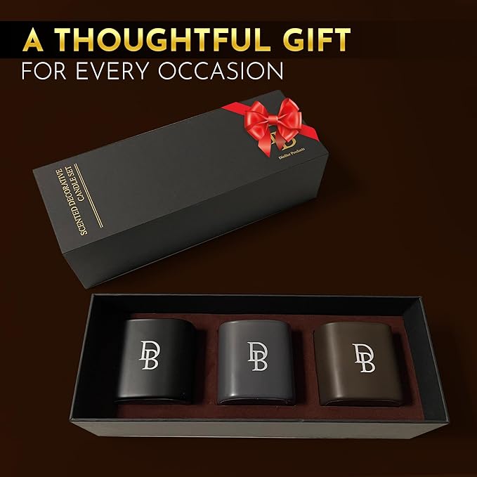 Candle Gift Set β 3 Scented Soy Candles, Clean Burn 50+ Hrs β Flower-Inspired Scents: Amber, Red Tea Wood, Champagne β Bulk Set for Women Giftset, 9.8oz Each, Gift Idea for Women, Home Decor, Birthday