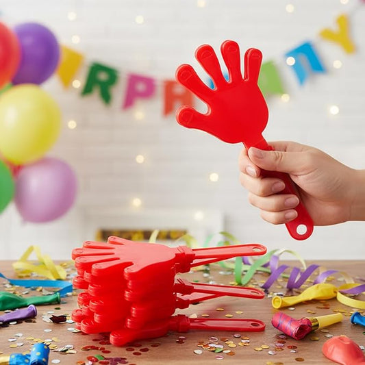 Junkin 48 Pcs Hand Clappers Bulk 7. 5 x 3. 5 Inches Noise Makers Party Favors Clapping Noise Maker Clacker for Birthdays Game Prizes Rewards Football Sporting Events Cheers Supplies (Red)